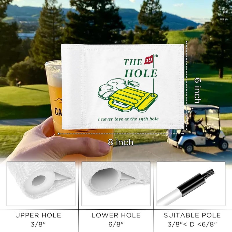 KINGTOP 19th Hole Golf Flag for Backyard Practice Putting Green, PGA Junior Standards, Double Sides 420D Nylon with Tube Insert, 6x8 Inch - Image 3